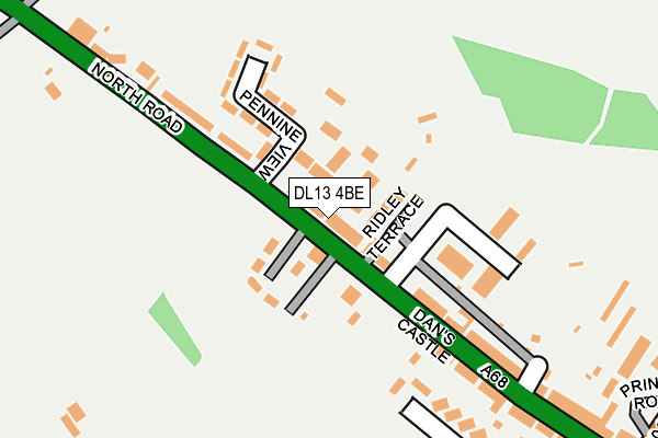 DL13 4BE map - OS OpenMap – Local (Ordnance Survey)