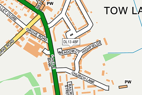 DL13 4BF map - OS OpenMap – Local (Ordnance Survey)