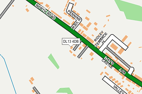 DL13 4DB map - OS OpenMap – Local (Ordnance Survey)
