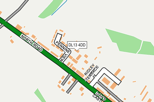 DL13 4DD map - OS OpenMap – Local (Ordnance Survey)