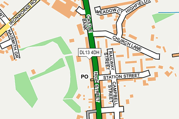 DL13 4DH map - OS OpenMap – Local (Ordnance Survey)