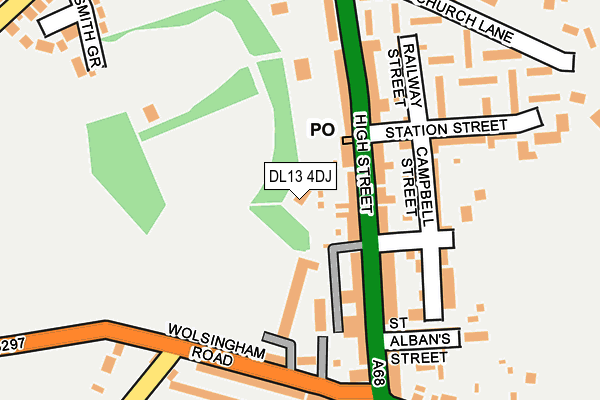 DL13 4DJ map - OS OpenMap – Local (Ordnance Survey)
