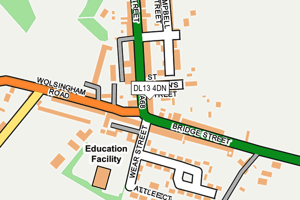 DL13 4DN map - OS OpenMap – Local (Ordnance Survey)