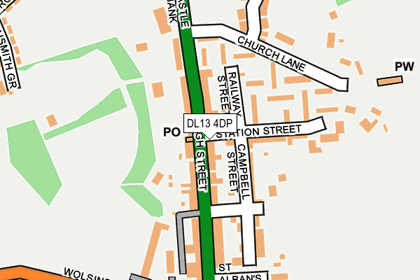 DL13 4DP map - OS OpenMap – Local (Ordnance Survey)