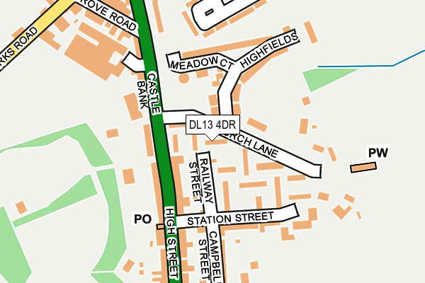 DL13 4DR map - OS OpenMap – Local (Ordnance Survey)