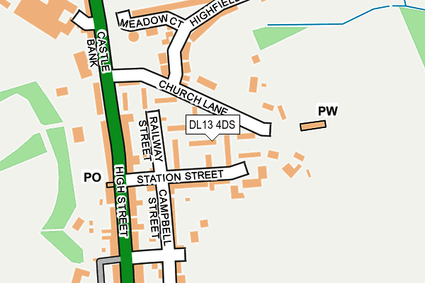 DL13 4DS map - OS OpenMap – Local (Ordnance Survey)