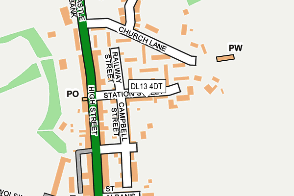 DL13 4DT map - OS OpenMap – Local (Ordnance Survey)