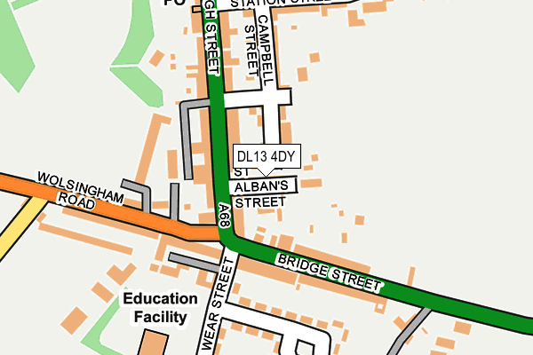 DL13 4DY map - OS OpenMap – Local (Ordnance Survey)
