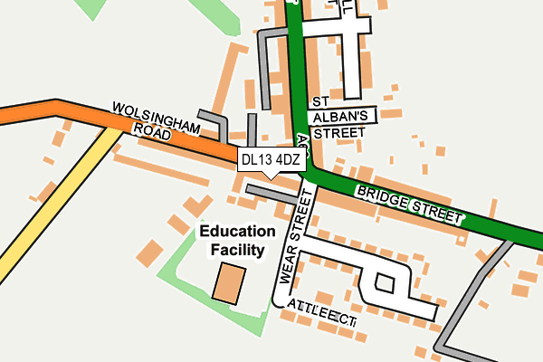 DL13 4DZ map - OS OpenMap – Local (Ordnance Survey)