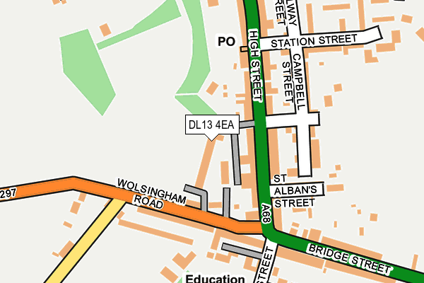 DL13 4EA map - OS OpenMap – Local (Ordnance Survey)