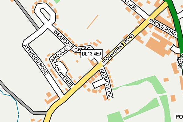 DL13 4EJ map - OS OpenMap – Local (Ordnance Survey)