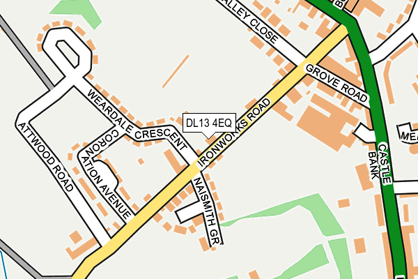 DL13 4EQ map - OS OpenMap – Local (Ordnance Survey)