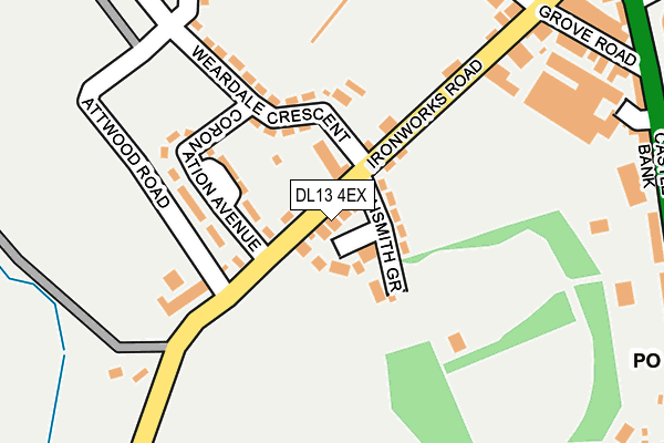 DL13 4EX map - OS OpenMap – Local (Ordnance Survey)