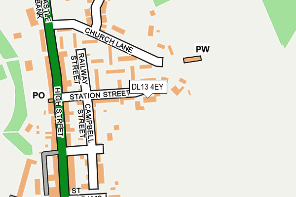 DL13 4EY map - OS OpenMap – Local (Ordnance Survey)