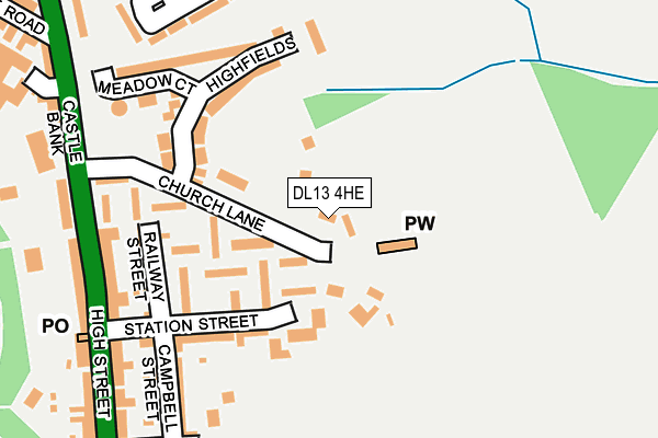 DL13 4HE map - OS OpenMap – Local (Ordnance Survey)