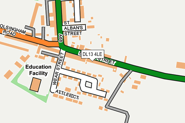 DL13 4LE map - OS OpenMap – Local (Ordnance Survey)