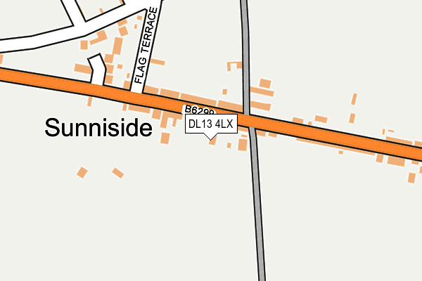 DL13 4LX map - OS OpenMap – Local (Ordnance Survey)