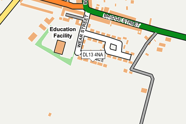 DL13 4NA map - OS OpenMap – Local (Ordnance Survey)