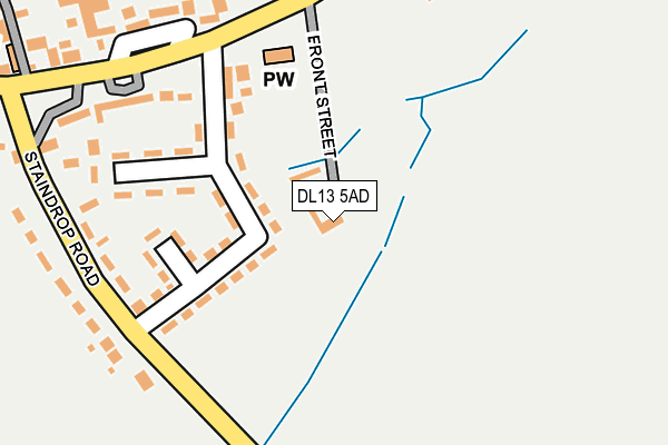 DL13 5AD map - OS OpenMap – Local (Ordnance Survey)