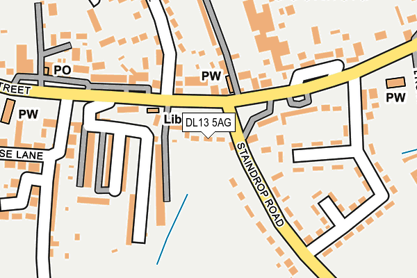 DL13 5AG map - OS OpenMap – Local (Ordnance Survey)