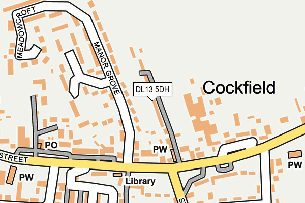 DL13 5DH map - OS OpenMap – Local (Ordnance Survey)