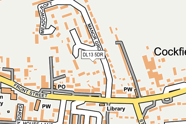 DL13 5DR map - OS OpenMap – Local (Ordnance Survey)