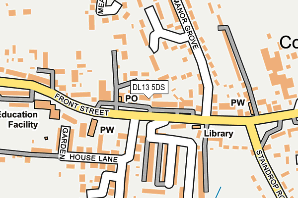 DL13 5DS map - OS OpenMap – Local (Ordnance Survey)