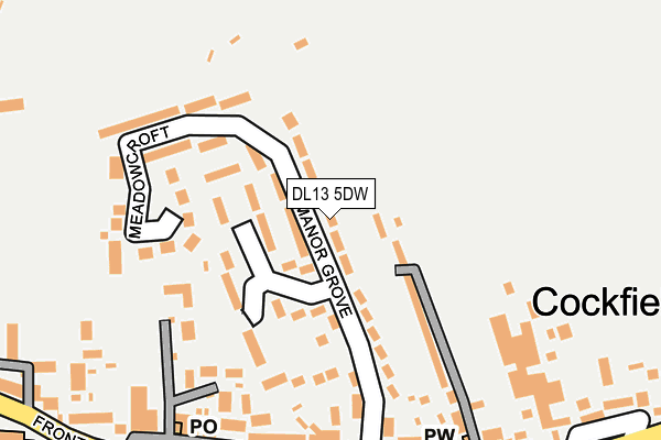 DL13 5DW map - OS OpenMap – Local (Ordnance Survey)