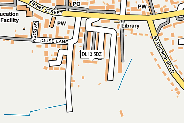 DL13 5DZ map - OS OpenMap – Local (Ordnance Survey)