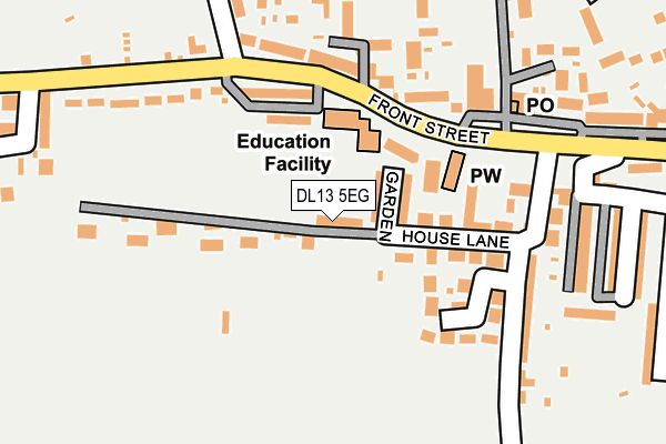 DL13 5EG map - OS OpenMap – Local (Ordnance Survey)