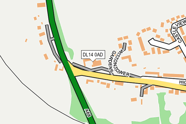 DL14 0AD map - OS OpenMap – Local (Ordnance Survey)