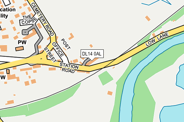 DL14 0AL map - OS OpenMap – Local (Ordnance Survey)