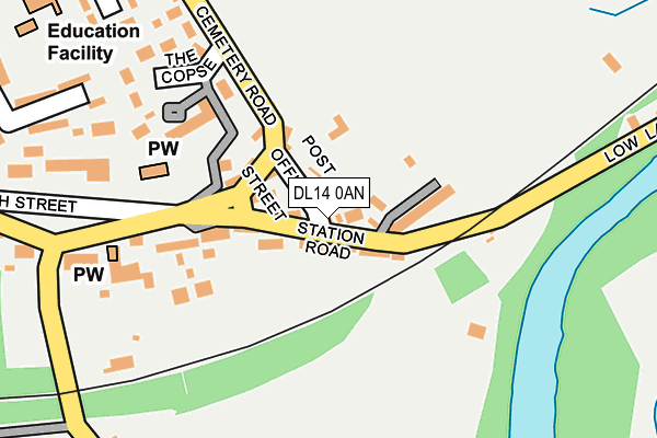 DL14 0AN map - OS OpenMap – Local (Ordnance Survey)