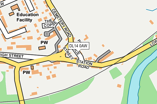 DL14 0AW map - OS OpenMap – Local (Ordnance Survey)