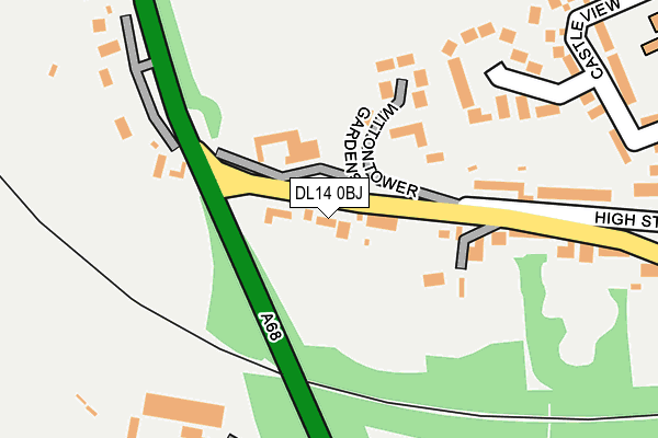 DL14 0BJ map - OS OpenMap – Local (Ordnance Survey)