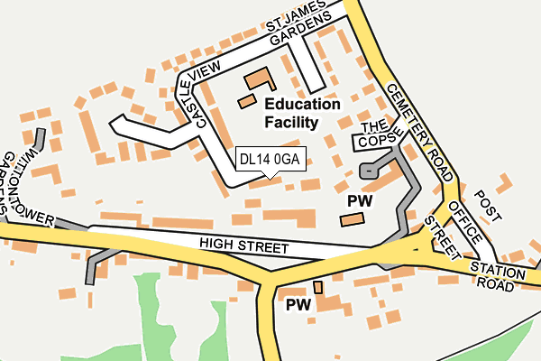 DL14 0GA map - OS OpenMap – Local (Ordnance Survey)