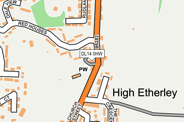 DL14 0HW map - OS OpenMap – Local (Ordnance Survey)