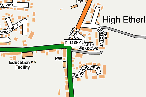 DL14 0HY map - OS OpenMap – Local (Ordnance Survey)