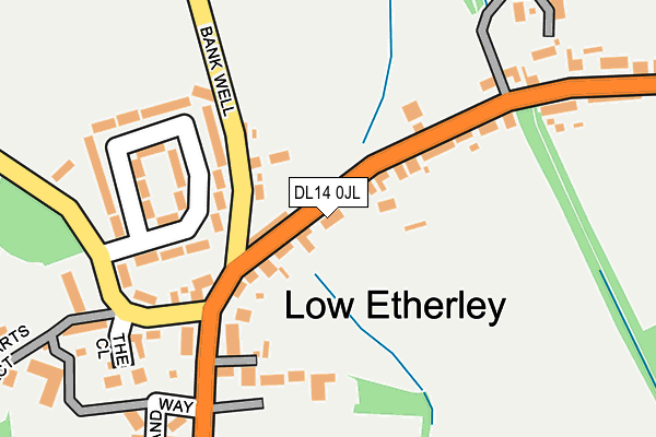 DL14 0JL map - OS OpenMap – Local (Ordnance Survey)