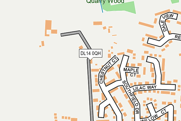 DL14 0QH map - OS OpenMap – Local (Ordnance Survey)