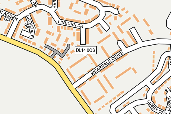 DL14 0QS map - OS OpenMap – Local (Ordnance Survey)