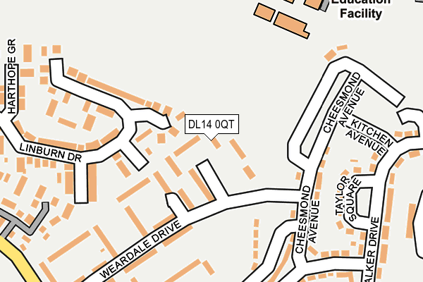 DL14 0QT map - OS OpenMap – Local (Ordnance Survey)