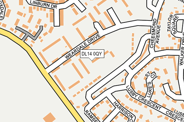 DL14 0QY map - OS OpenMap – Local (Ordnance Survey)