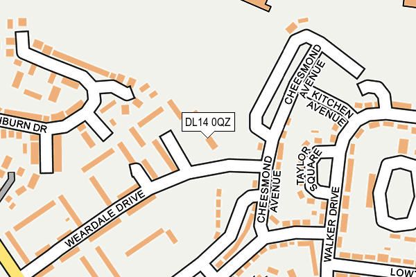 DL14 0QZ map - OS OpenMap – Local (Ordnance Survey)
