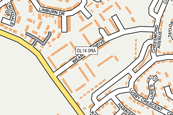 DL14 0RA map - OS OpenMap – Local (Ordnance Survey)