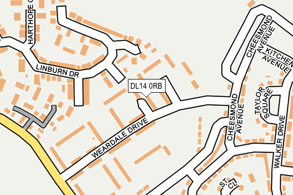 DL14 0RB map - OS OpenMap – Local (Ordnance Survey)