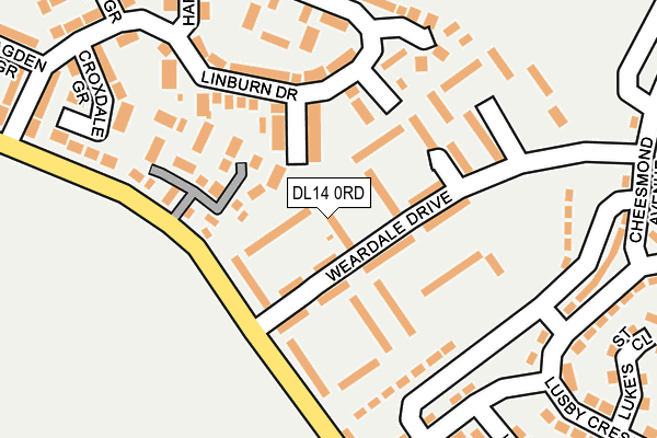 DL14 0RD map - OS OpenMap – Local (Ordnance Survey)