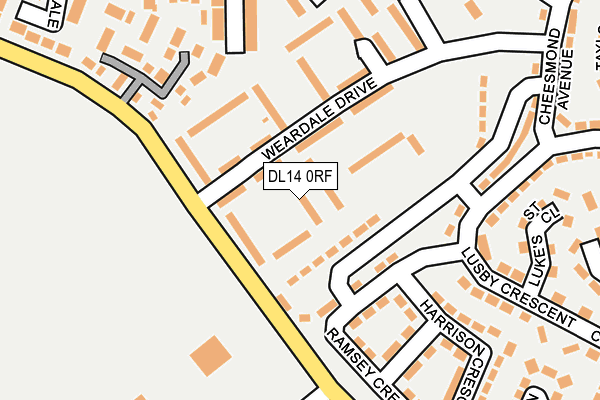 DL14 0RF map - OS OpenMap – Local (Ordnance Survey)