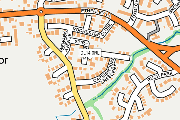 DL14 0RL map - OS OpenMap – Local (Ordnance Survey)