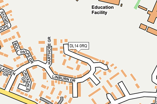 DL14 0RQ map - OS OpenMap – Local (Ordnance Survey)